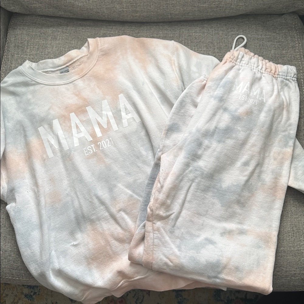 Mama Heavy Blend Cream Sweatshirt and Pants